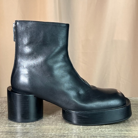 MM6 MAISON MARTIN MARGIELA Black Décolleté Platform Heel Bootie Size 38 - Picture 17 of 17